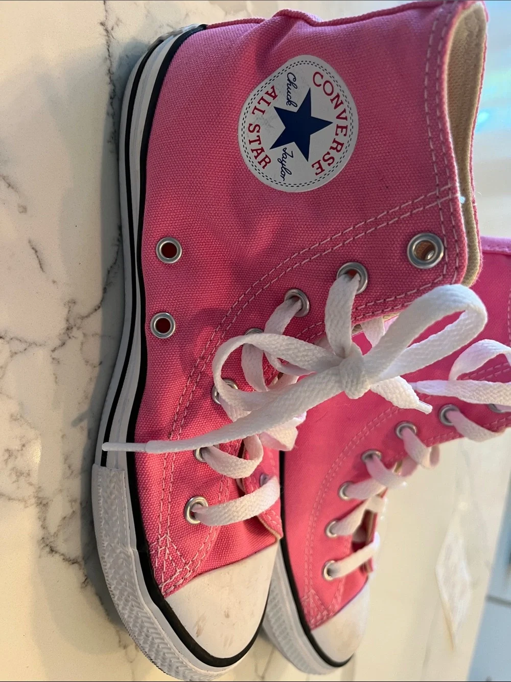 Converse Pink High Top Canvas Sneakers